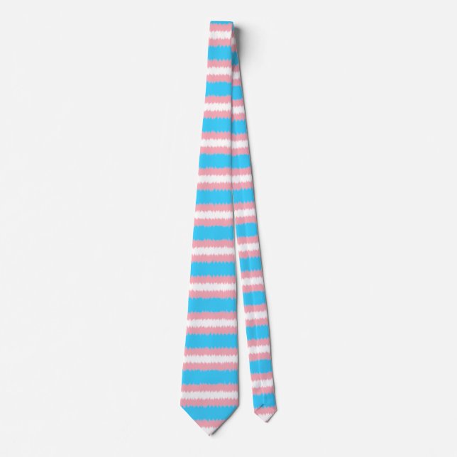 Trans Flag Neck Tie Krawatte (Vorderseite)