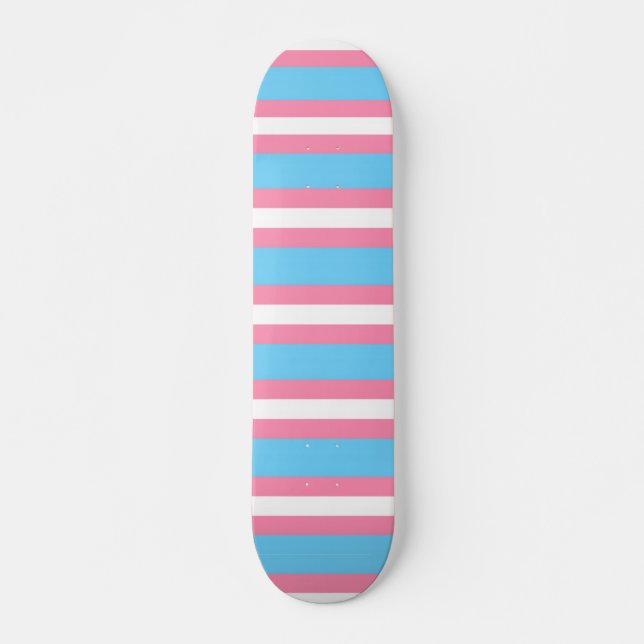 trans flag pattern on skateboard (Vorne)