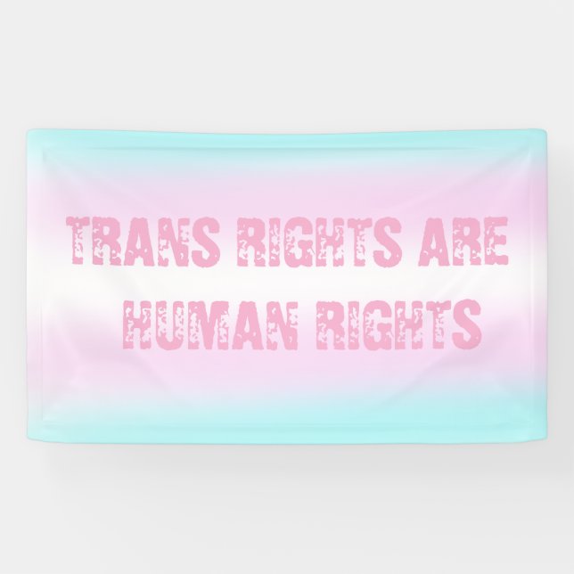 Trans Flag Slogan Trans Rechte sind Menschenrechte Banner (Horizontal)