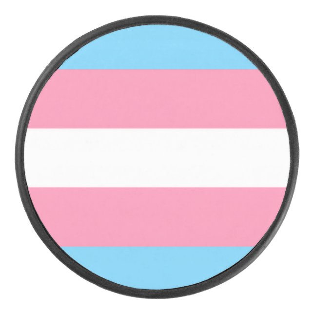 Trans flag style Puck (Vorderseite)