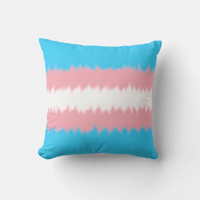 Trans Flag Throw Pillow Kissen (Vorderseite)