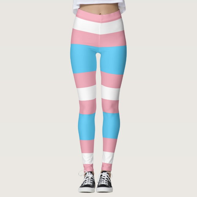 Trans Flagge Leggings (Vorderseite)