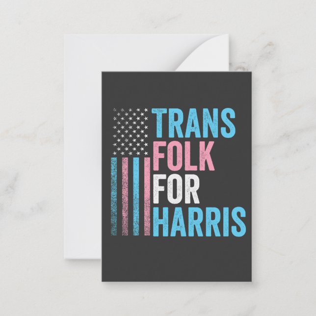 Trans Folk für Harris-Wahlen Transgender LGBT Mitteilungskarte (Vorderseite)