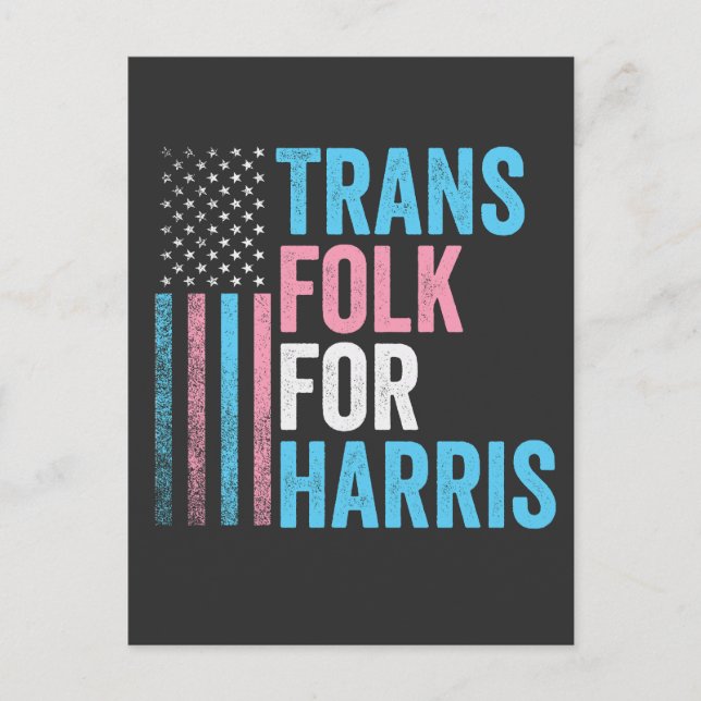 Trans Folk für Harris-Wahlen Transgender LGBT Postkarte (Vorderseite)