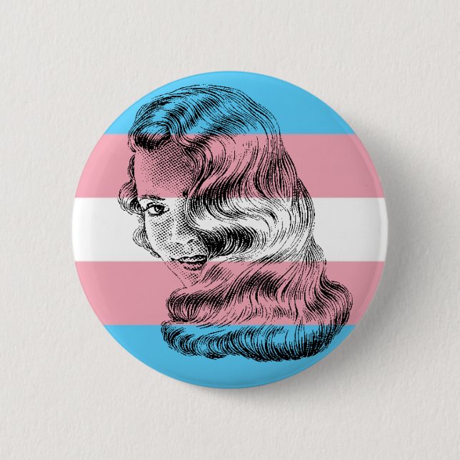 Trans Frauen Stolz Button (Vorderseite)
