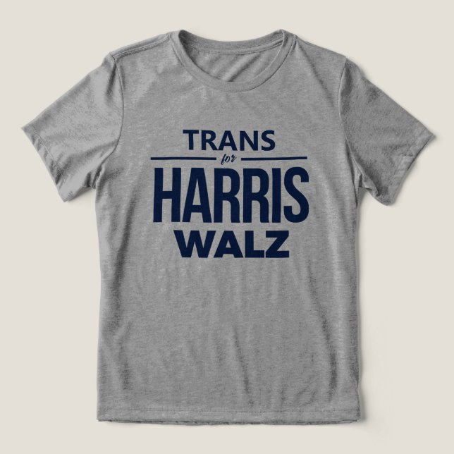 Trans für Harris Walz Tri-Blend Shirt (Design Vorderseite)