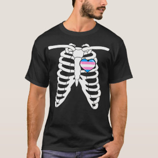 Trans Halloween Lustig Stolz Skelett Lgbtq T-Shirt