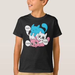 Trans Katzen Ihre Pronomen Transgender II T-Shirt
