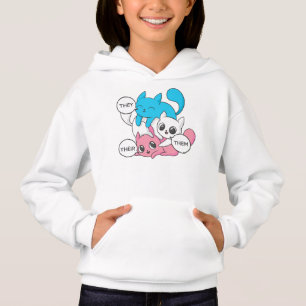 Trans Katzen sie ihre Pronomen Transgender II Hoodie