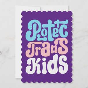 Trans Kids Flat Grußkarte schützen Einladung