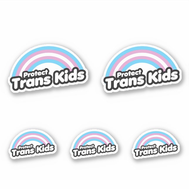 Trans Kids schützen - Regenbogen Aufkleber (Vorderseite)