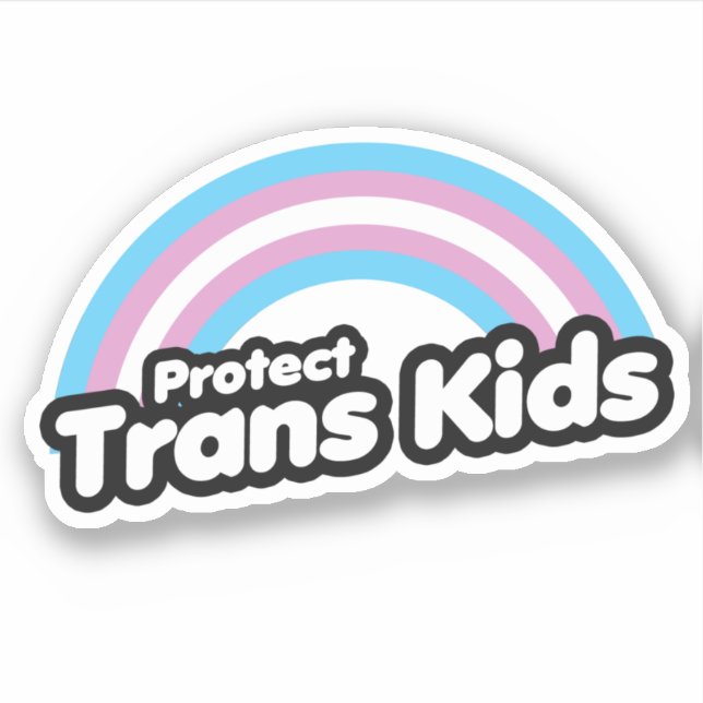 Trans Kids schützen - Regenbogen Aufkleber (Vorderseite)
