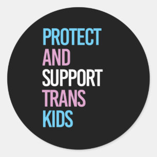 Trans-Kinder schützen und unterstützen Runder Aufkleber