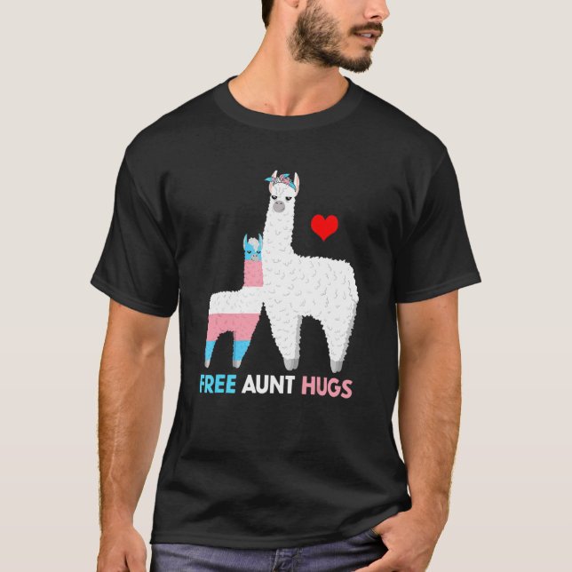 Trans Llama Free Tante Hugs Stolz Ally Transgender T-Shirt (Vorderseite)