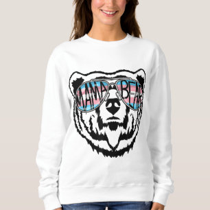 Trans Mama Bear Proud Mama Ally Transgender Rainbo Sweatshirt