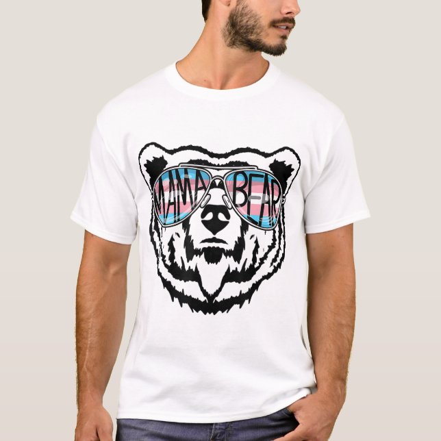 Trans Mama Bear Proud Mama Ally Transgender Rainbo T-Shirt (Vorderseite)