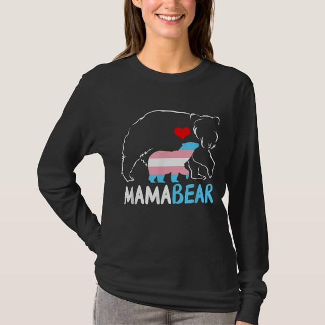 Trans Mama Bear Proud Mama Rainbow Transgender Mot T-Shirt (Vorderseite)