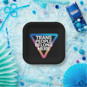 Trans Menschen gehören Pride Gay Rights Respekt Tr Pappteller