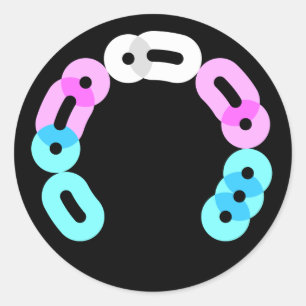 Trans Morse Code Arc Round Aufkleber