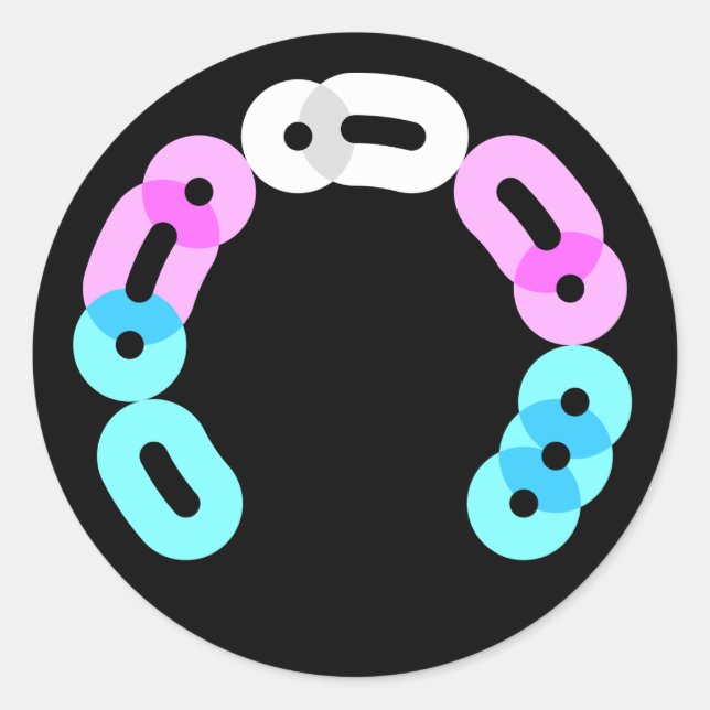 Trans Morse Code Arc Round Aufkleber (Vorderseite)