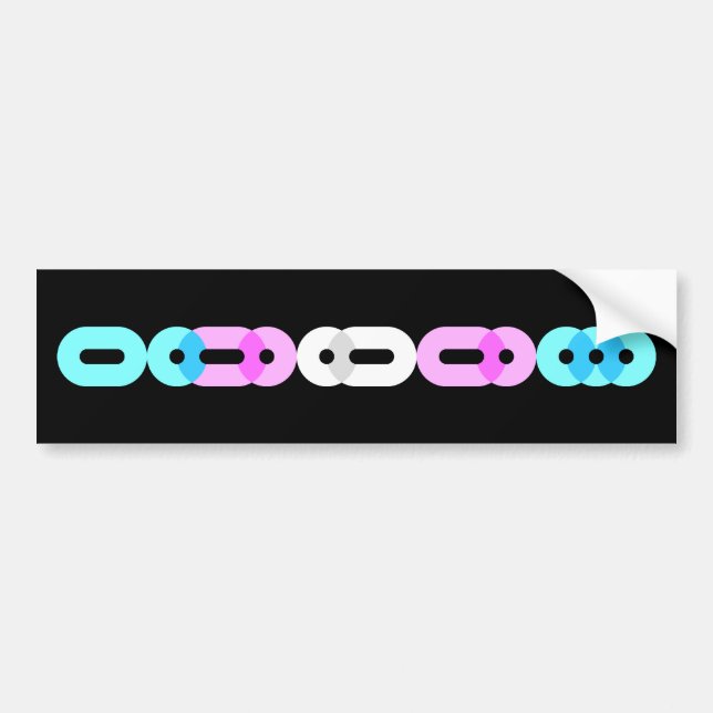Trans Morse Code Bar Dark Bumper Sticker Autoaufkleber (Vorne)