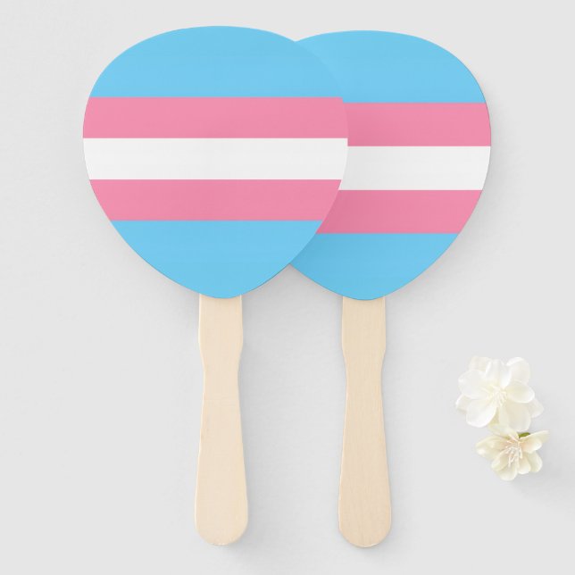 trans party decor hand fans fächer (Vorne und Hinten)