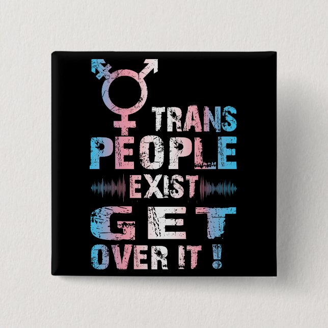 Trans People Exit - Transgender Pride Button (Vorderseite)
