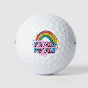 Trans Power LGBT mit Regenbogengolfbälle Golfball