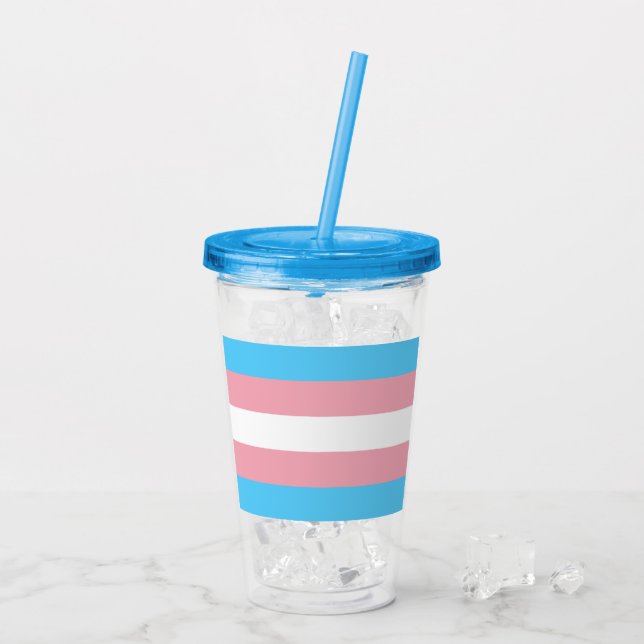 Trans Pride! Acryltrinkbecher (Rückseite Ice)