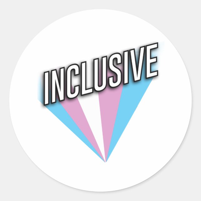 Trans Pride Burst - Inklusiv Runder Aufkleber (Vorderseite)