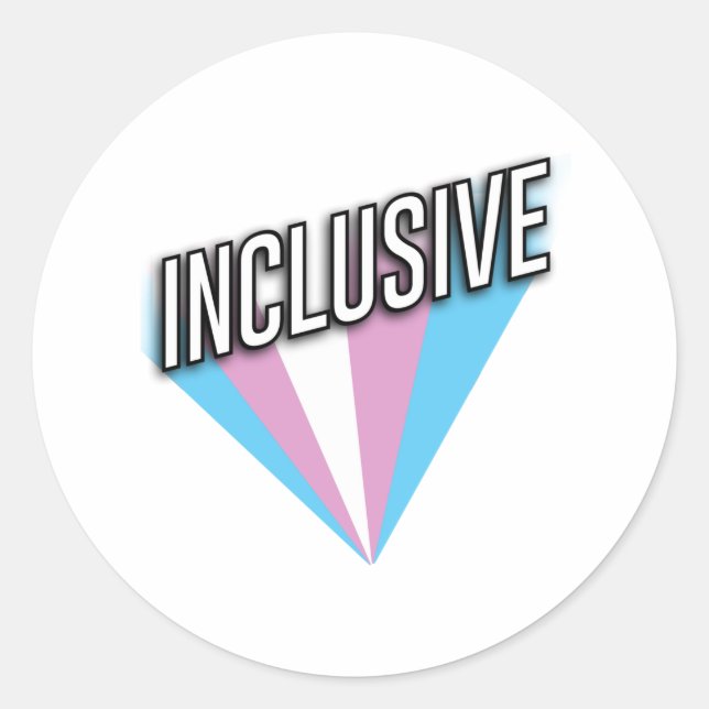 Trans Pride Burst - Inklusiv Runder Aufkleber (Vorderseite)