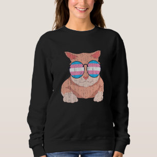 Trans Pride Cat Coole Sonnenbrille Transsexuelle F Sweatshirt