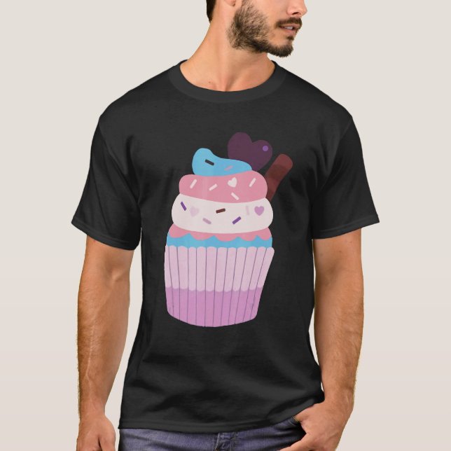Trans Pride Chibi Cupcake Transgender T-Shirt (Vorderseite)