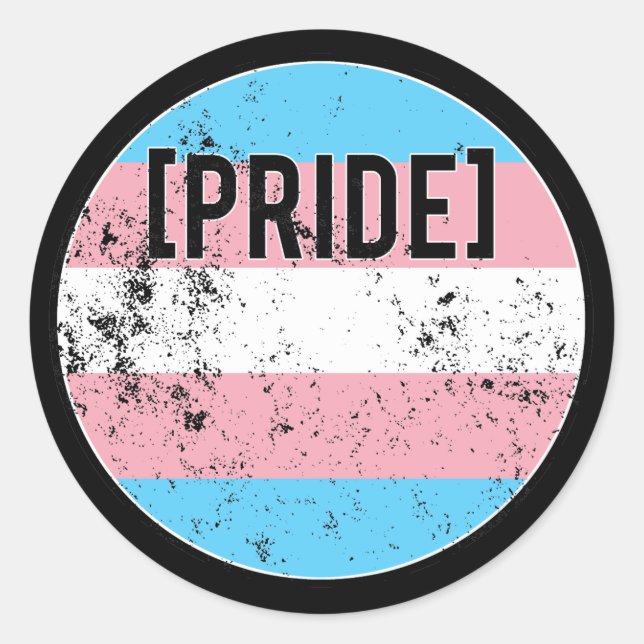 Trans Pride Circle Runder Aufkleber (Vorderseite)