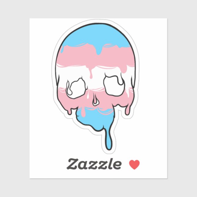 Trans Pride Driving Skull Aufkleber (Blatt)