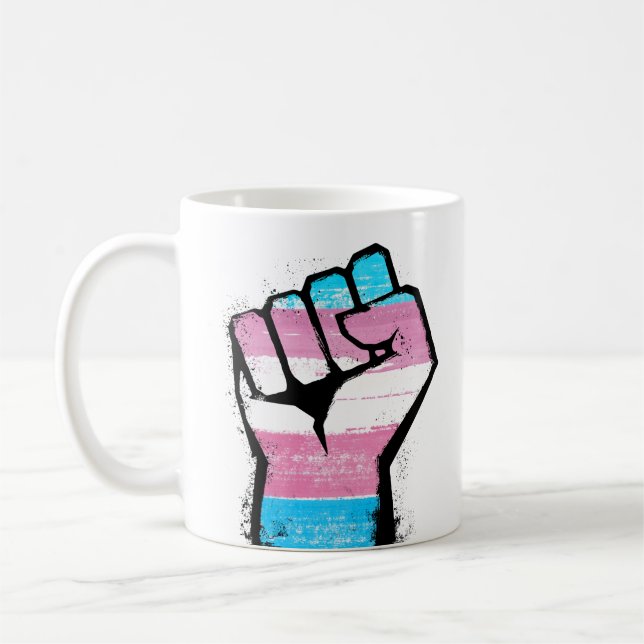 Trans Pride Fist Coffee Tasse (Links)