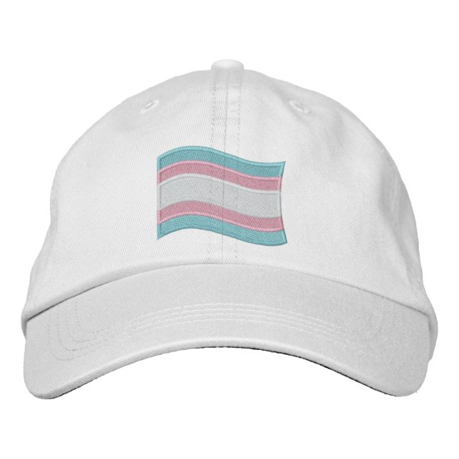 Trans Pride Flag bestickte Baseballkappe (Vorderseite)