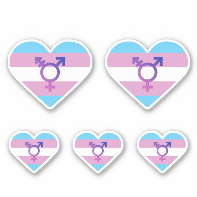 Trans Pride Flag Herz Aufkleber (Vorderseite)