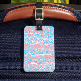 Trans Pride Flag Trippy Boho Groovy Wavy Streifen Gepäckanhänger
