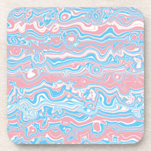 Trans Pride Flag Trippy Boho Groovy Wavy Streifen Getränkeuntersetzer