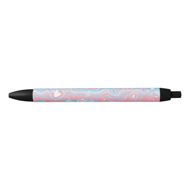 Trans Pride Flag Trippy Boho Groovy Wavy Streifen Kugelschreiber (Vorderseite)