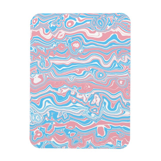 Trans Pride Flag Trippy Boho Groovy Wavy Streifen Magnet (Vertikal)