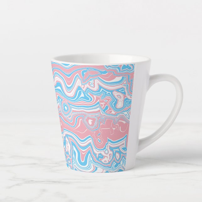 Trans Pride Flag Trippy Boho Groovy Wavy Streifen Milchtasse (Rechts)