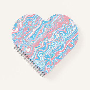 Trans Pride Flag Trippy Boho Groovy Wavy Streifen Notizbuch