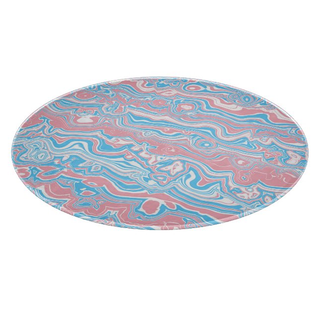Trans Pride Flag Trippy Boho Groovy Wavy Streifen Schneidebrett (Ecke)