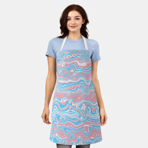 Trans Pride Flag Trippy Boho Groovy Wavy Streifen Schürze