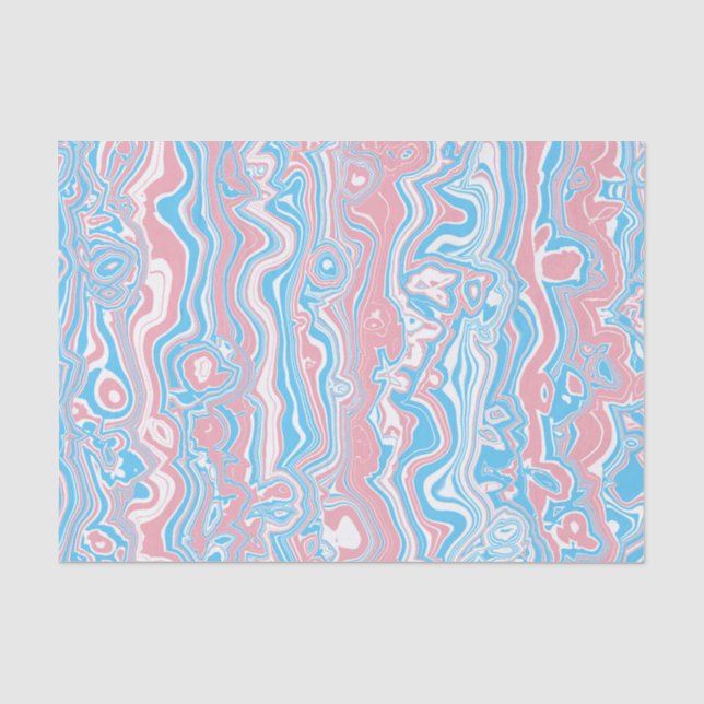 Trans Pride Flag Trippy Boho Groovy Wavy Streifen Seidenpapier (Vorderseite)