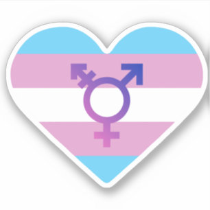 Trans Pride-Flagge Herz Aufkleber