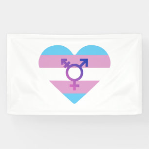 Trans Pride-Flagge Herz Banner
