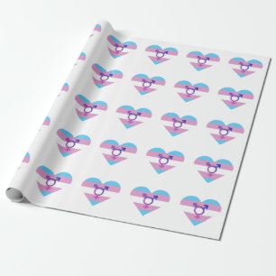 Trans Pride-Flagge Herz Geschenkpapier